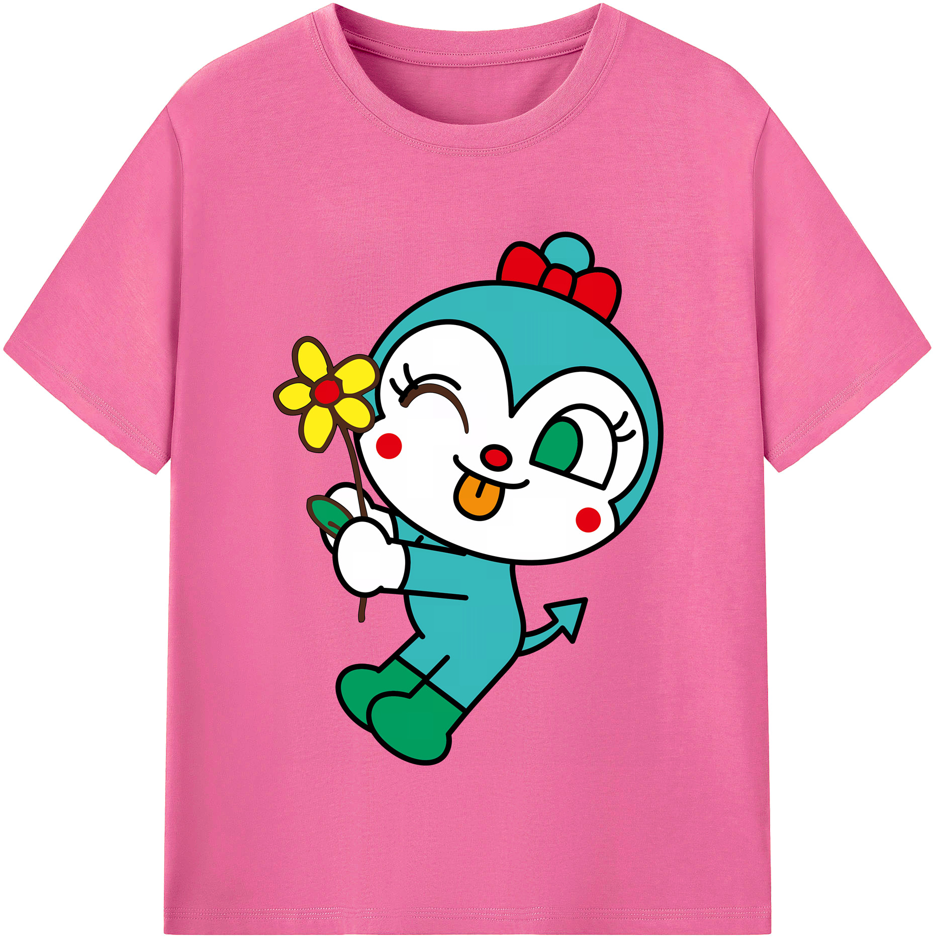 （画像用） アンパンマン Anpanman レディースカジュアルプリントTシャツ（綿100％）